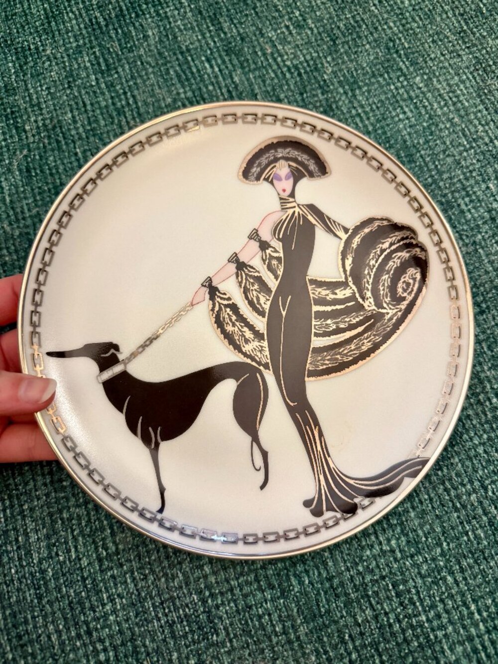 House of Erté Symphony in Black Franklin Mint Limited Edition Display Plate